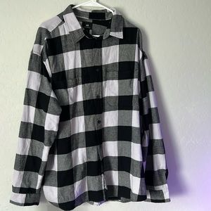 Black and white button up polo